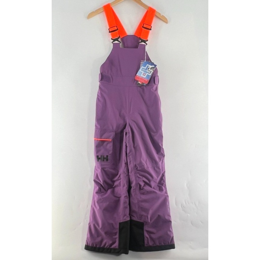 Helly Hansen Kids Summit Ski Bib Pants Size 10 Junior 140 Purple Snowboard NEW